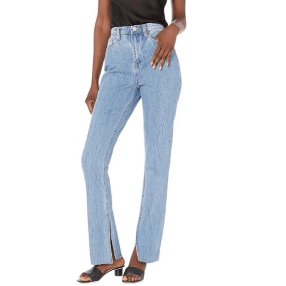 Blank NYC Womens The Cooper Long Slim Straight Ankle Slit Jean Size 29 High Rise - Picture 1 of 14
